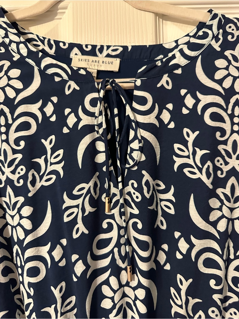 Skies Are Blue Navy and White Printed Maxi Dress Size 2X  NWOT - Picture 3 of 7